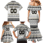 Personalized Magpies Rugby Xmas Family Matching Mermaid Dress and Hawaiian Shirt Australia AFL Mascot