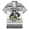 Personalized Magpies Rugby Xmas Family Matching Mermaid Dress and Hawaiian Shirt Australia AFL Mascot