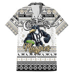 Personalized Magpies Rugby Xmas Family Matching Mermaid Dress and Hawaiian Shirt Australia AFL Mascot