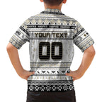 Personalized Magpies Rugby Xmas Family Matching Off The Shoulder Long Sleeve Dress and Hawaiian Shirt Australia AFL Mascot
