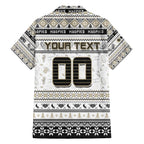 Personalized Magpies Rugby Xmas Family Matching Off The Shoulder Long Sleeve Dress and Hawaiian Shirt Australia AFL Mascot