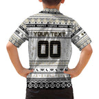 Personalized Magpies Rugby Xmas Family Matching Off Shoulder Short Dress and Hawaiian Shirt Australia AFL Mascot