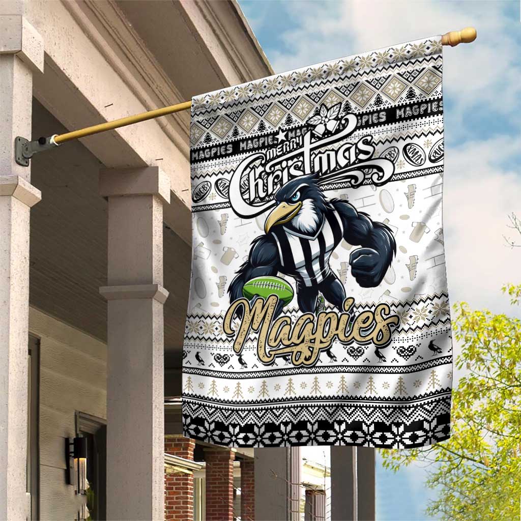 Magpies Football Xmas Garden Flag Australia AFL Mascot