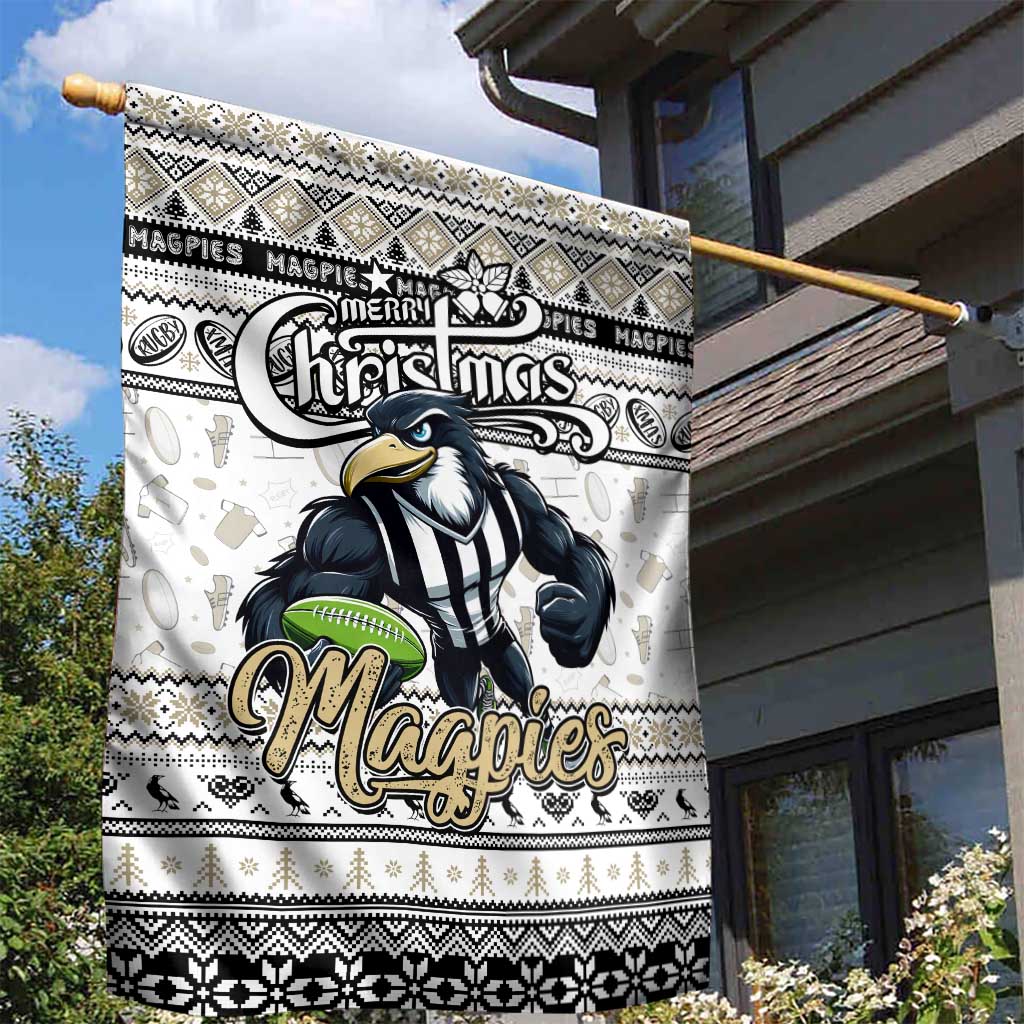 Magpies Football Xmas Garden Flag Australia AFL Mascot