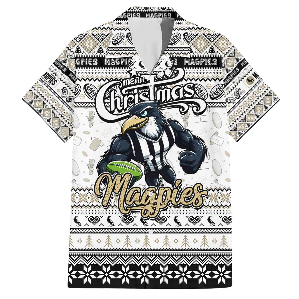 Personalized Magpies Rugby Xmas Hawaiian Shirt Australia AFL Mascot
