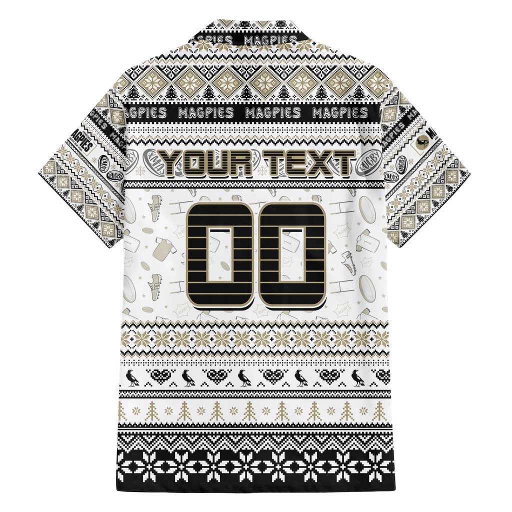 Personalized Magpies Rugby Xmas Hawaiian Shirt Australia AFL Mascot