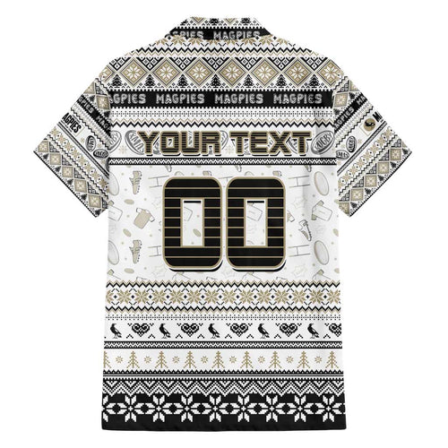 Personalized Magpies Rugby Xmas Hawaiian Shirt Australia AFL Mascot