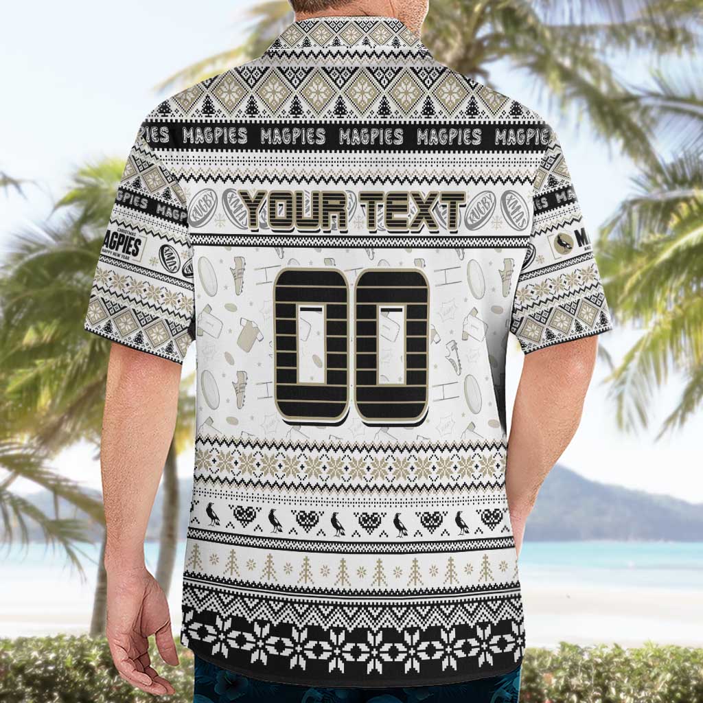 Personalized Magpies Rugby Xmas Hawaiian Shirt Australia AFL Mascot