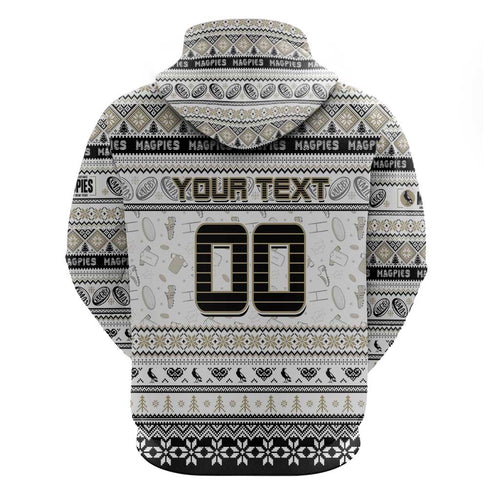 Personalized Magpies Rugby Xmas Hoodie Australia AFL Mascot