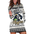 Personalized Magpies Rugby Xmas Hoodie Dress Australia AFL Mascot