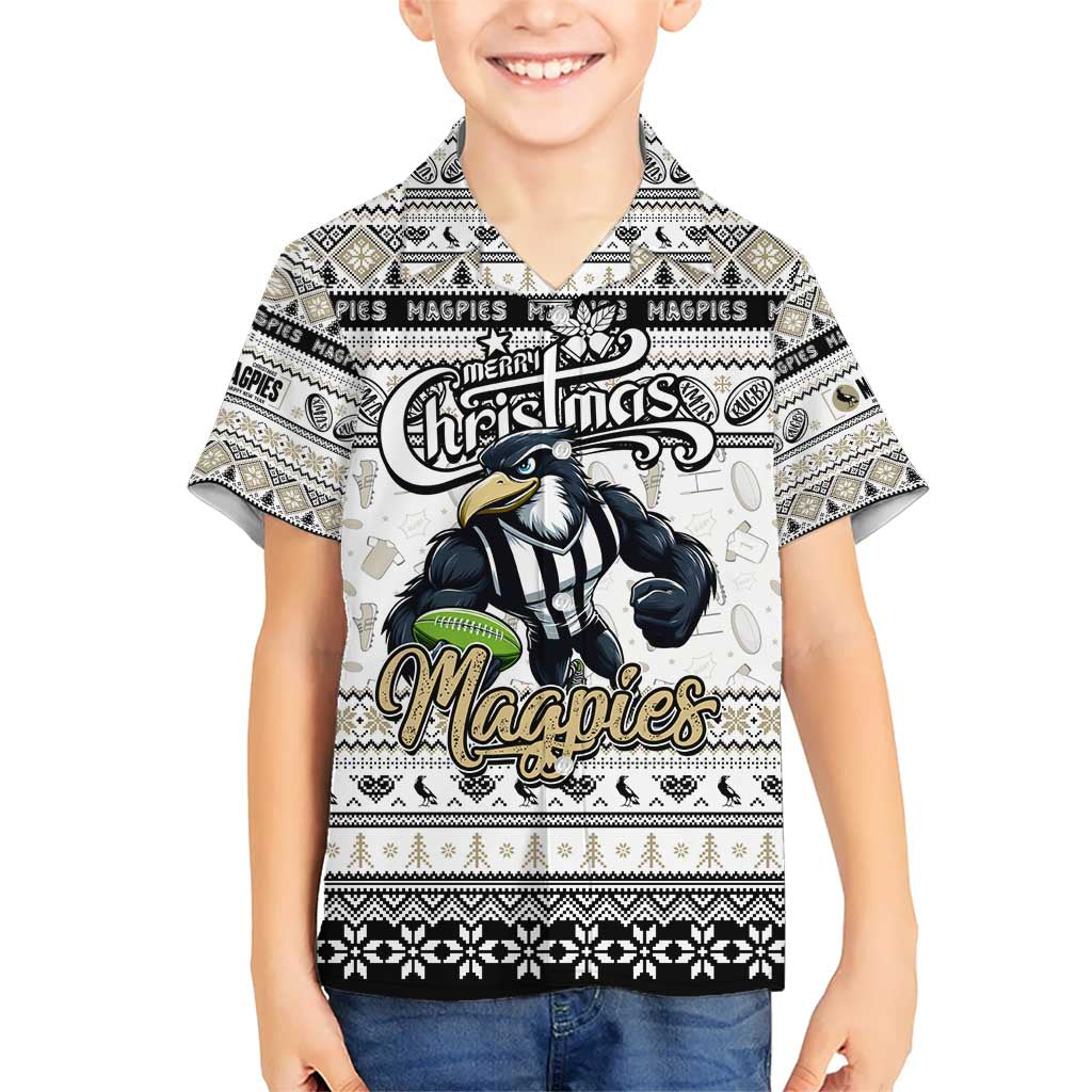 Personalized Magpies Rugby Xmas Kid Hawaiian Shirt Australia AFL Mascot