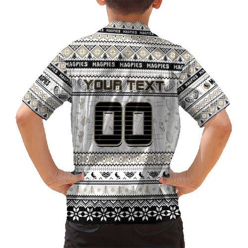 Personalized Magpies Rugby Xmas Kid Hawaiian Shirt Australia AFL Mascot