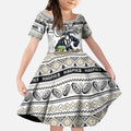 Personalized Magpies Rugby Xmas Kid Short Sleeve Dress Australia AFL Mascot
