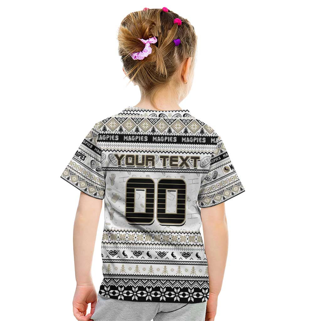 Personalized Magpies Rugby Xmas Kid T Shirt Australia AFL Mascot
