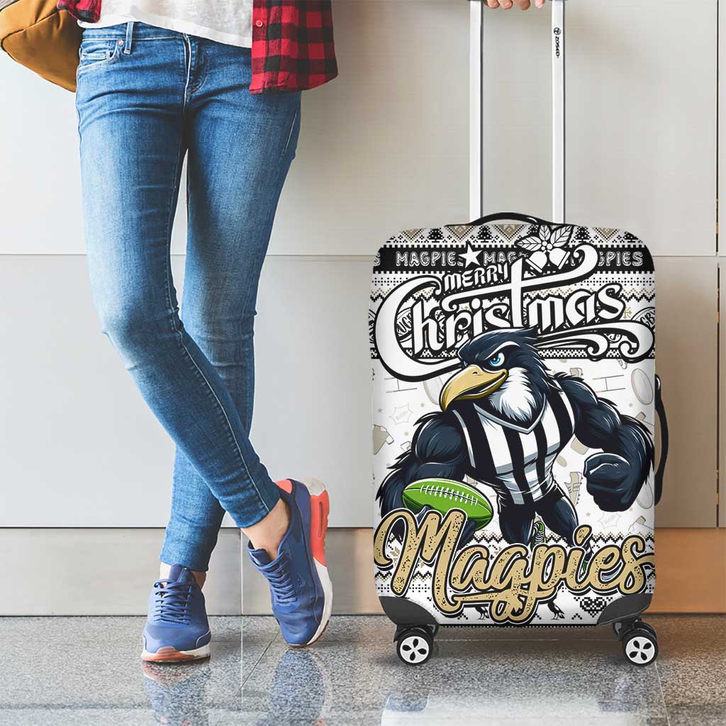 Magpies Football Xmas Luggage Cover Australia AFL Mascot