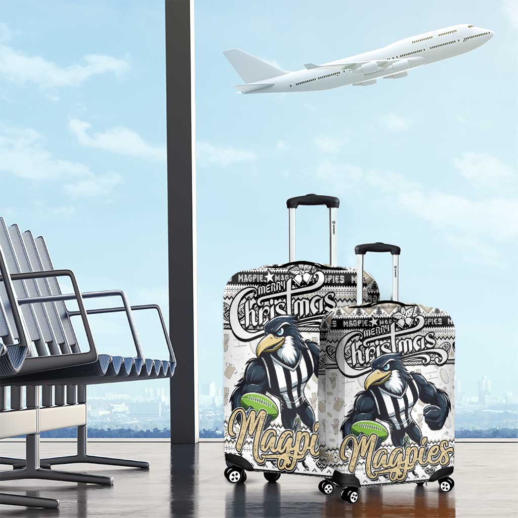 Magpies Football Xmas Luggage Cover Australia AFL Mascot
