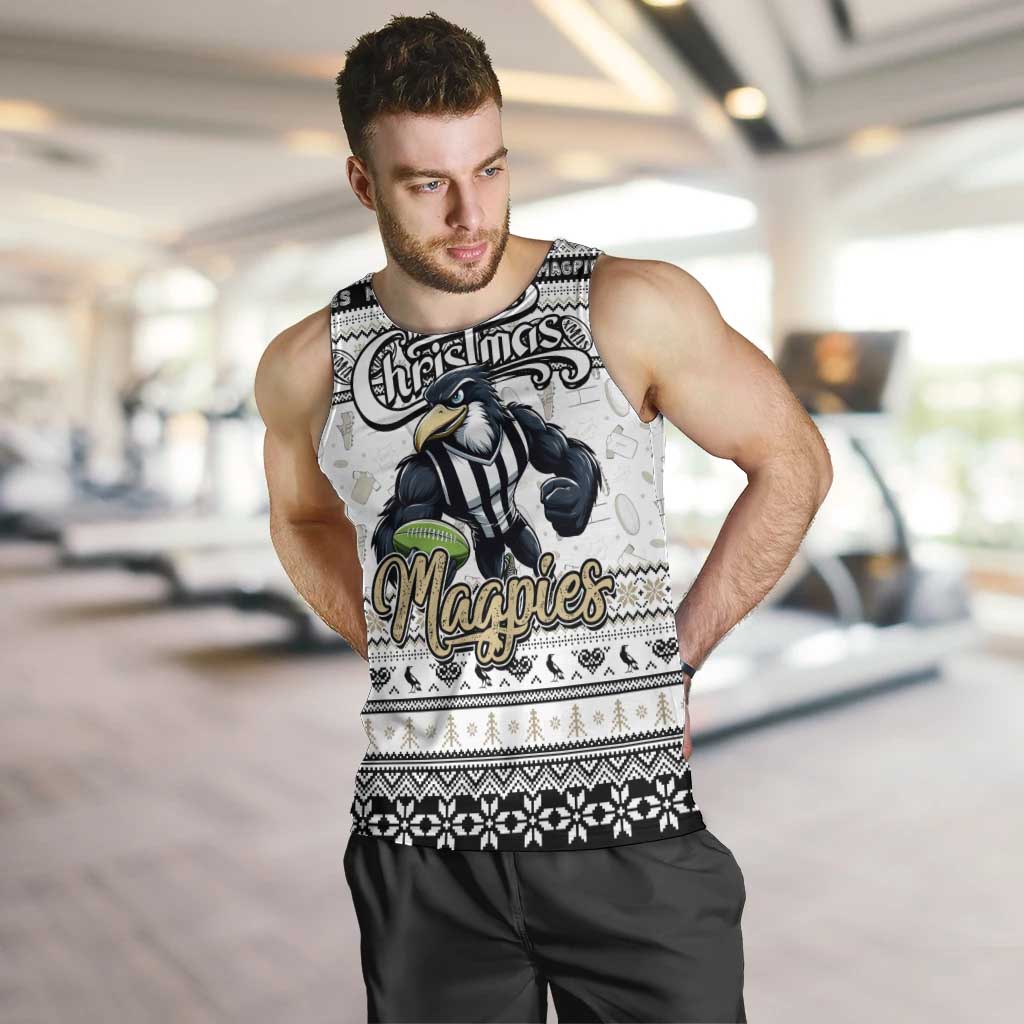 Personalized Magpies Rugby Xmas Men Tank Top Australia AFL Mascot