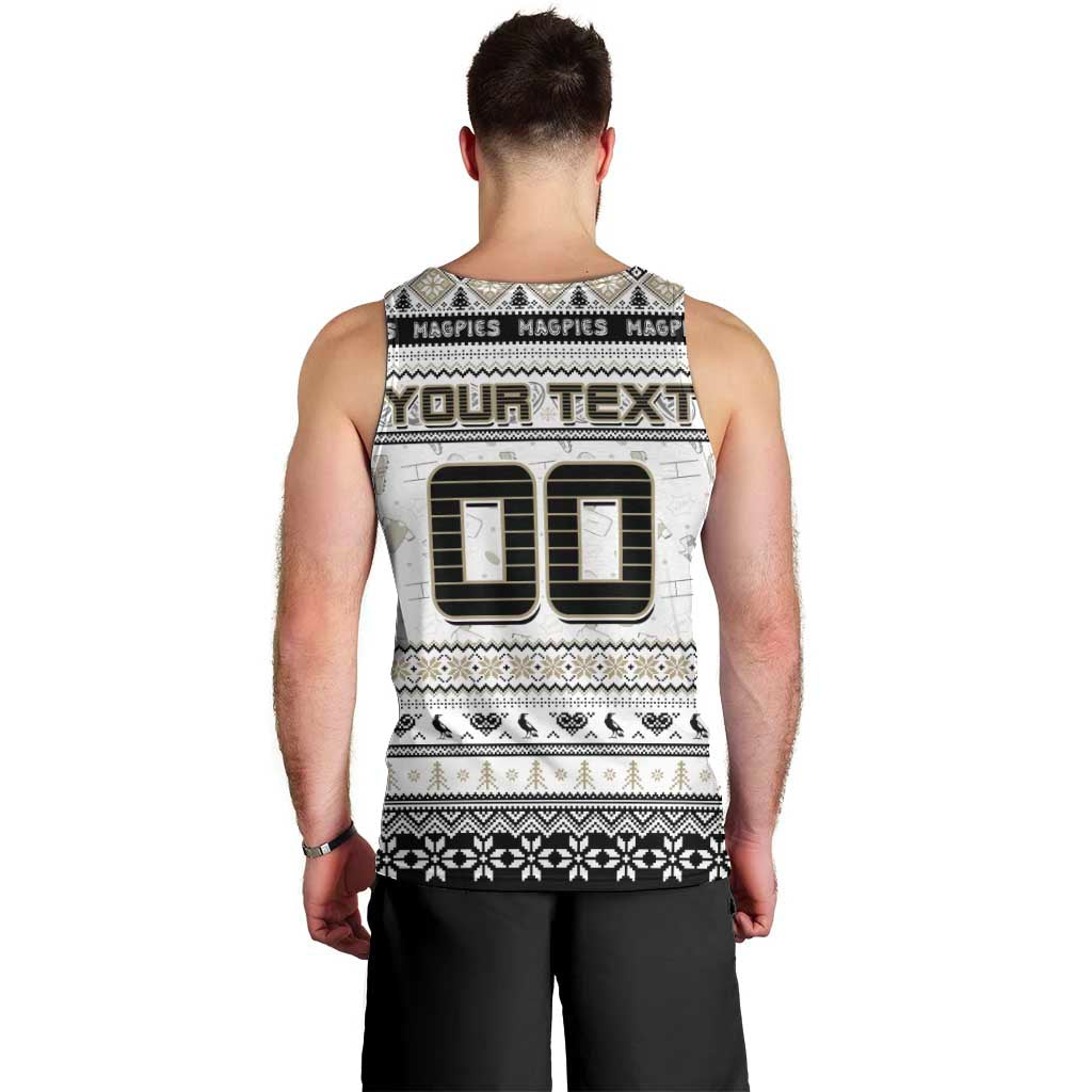 Personalized Magpies Rugby Xmas Men Tank Top Australia AFL Mascot