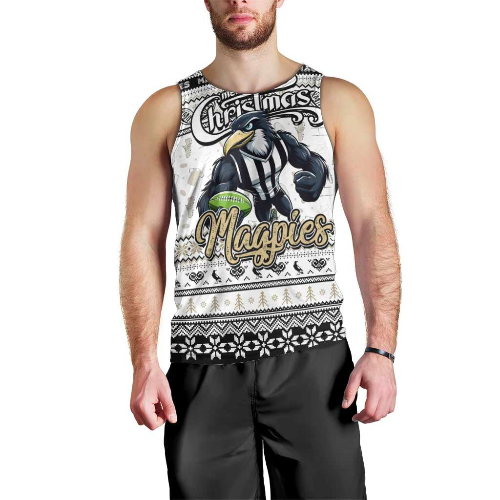 Personalized Magpies Rugby Xmas Men Tank Top Australia AFL Mascot