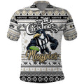 Personalized Magpies Rugby Xmas Polo Shirt Australia AFL Mascot
