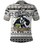 Personalized Magpies Rugby Xmas Polo Shirt Australia AFL Mascot
