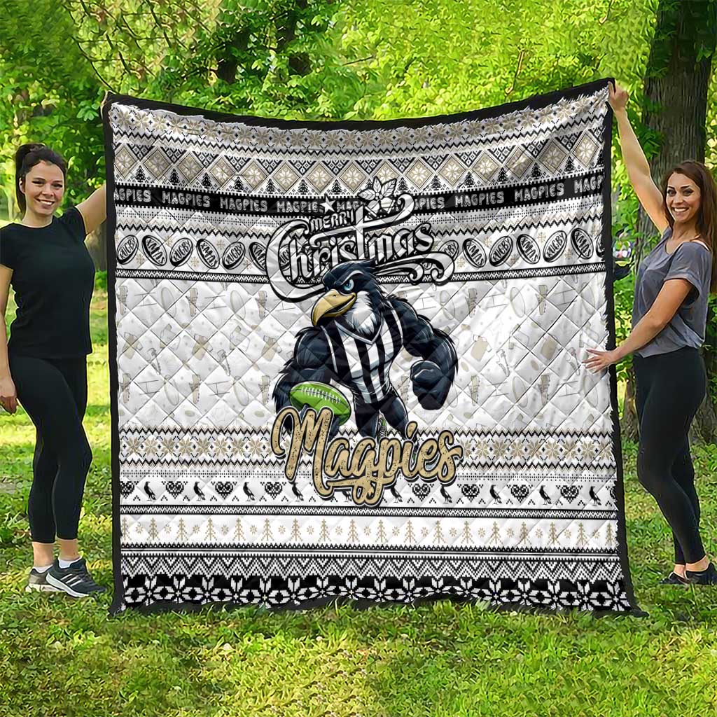 Magpies Football Xmas Quilt Australia AFL Mascot