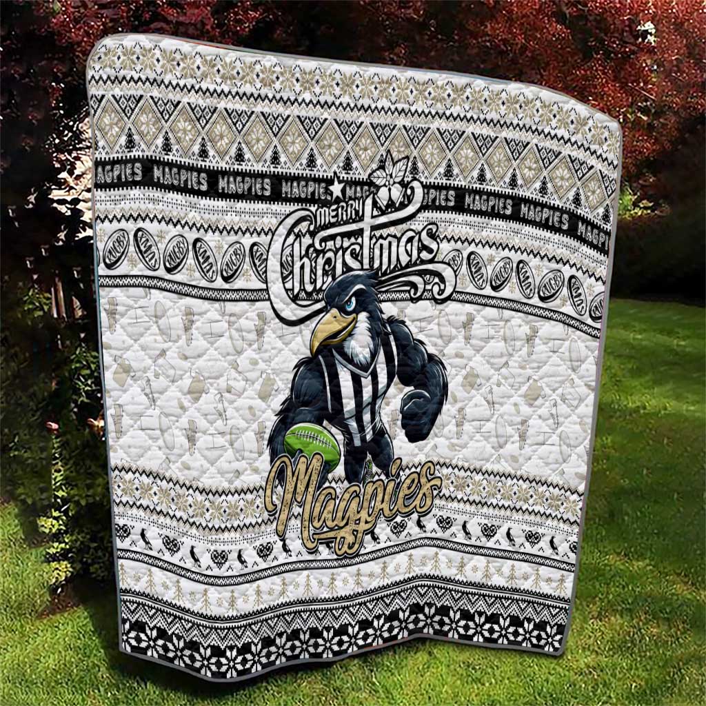 Magpies Football Xmas Quilt Australia AFL Mascot