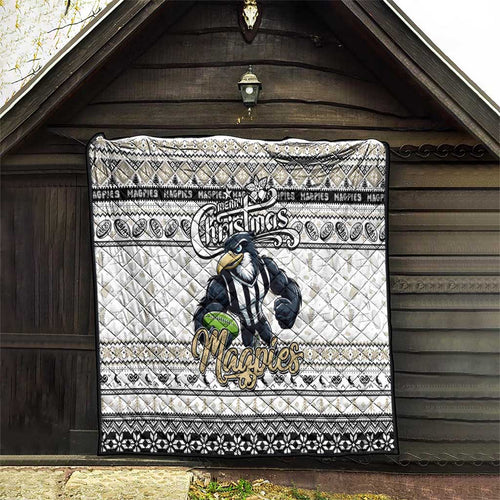 Magpies Football Xmas Quilt Australia AFL Mascot