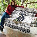 Magpies Football Xmas Quilt Australia AFL Mascot