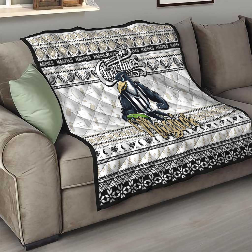 Magpies Football Xmas Quilt Australia AFL Mascot