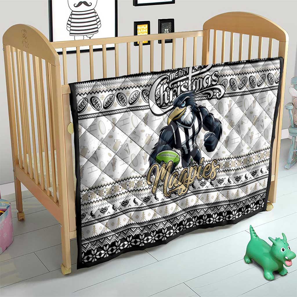 Magpies Football Xmas Quilt Australia AFL Mascot