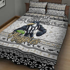 Magpies Football Xmas Quilt Bed Set Australia AFL Mascot
