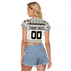 Personalized Magpies Rugby Xmas Raglan Cropped T Shirt Australia AFL Mascot
