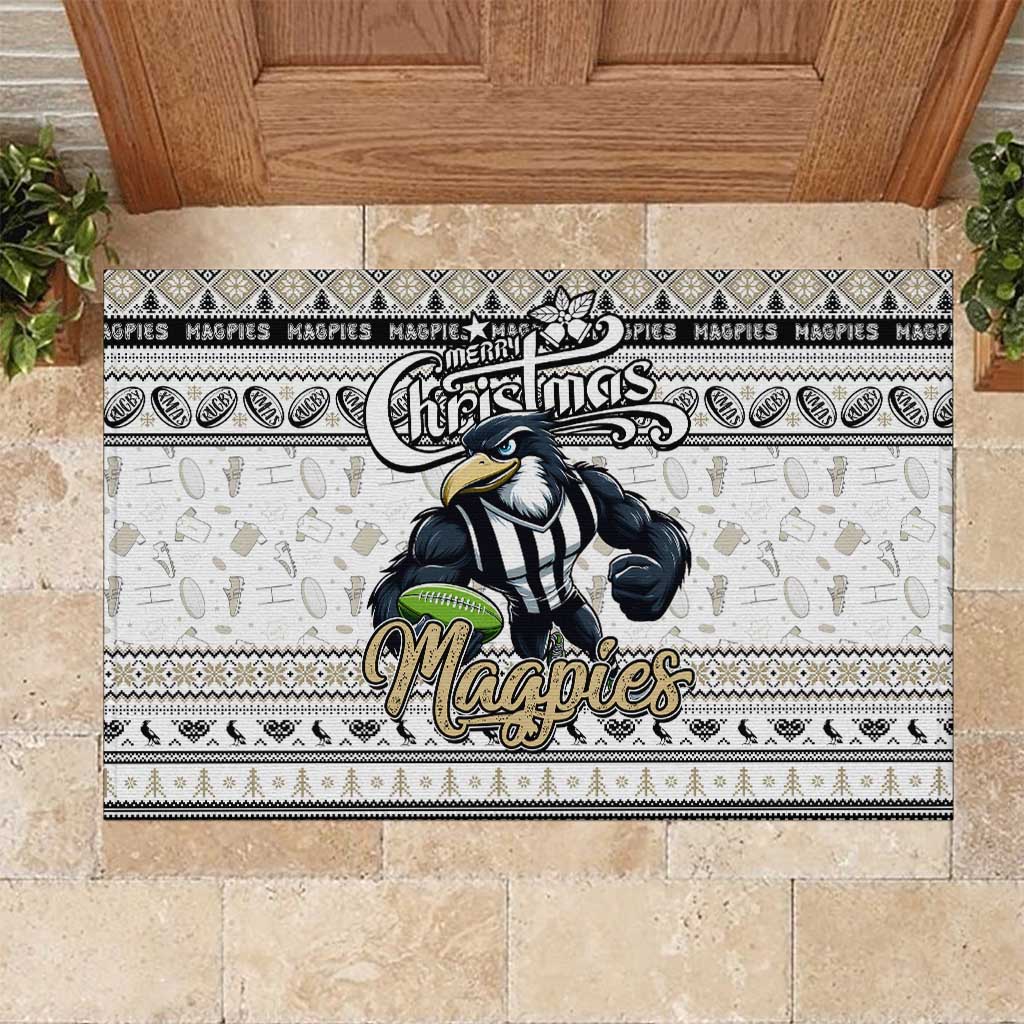 Magpies Football Xmas Rubber Doormat Australia AFL Mascot