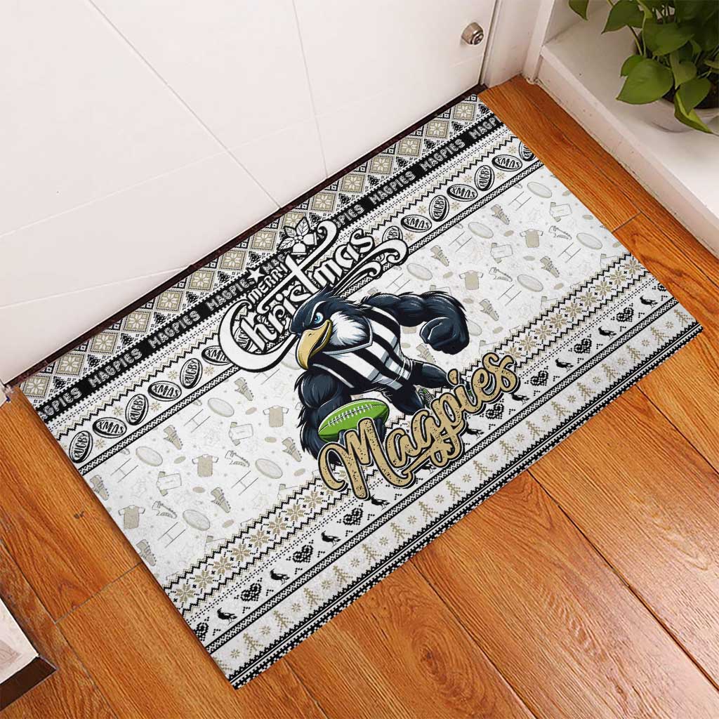Magpies Football Xmas Rubber Doormat Australia AFL Mascot