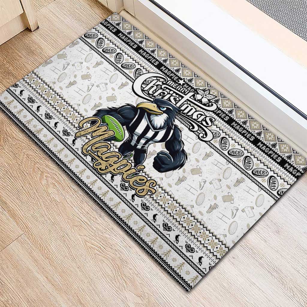 Magpies Football Xmas Rubber Doormat Australia AFL Mascot