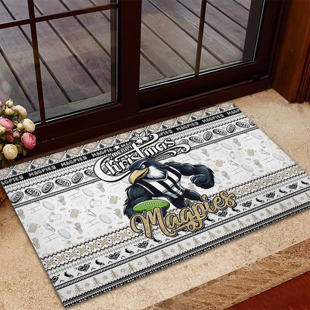 Magpies Football Xmas Rubber Doormat Australia AFL Mascot