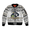 Personalized Magpies Rugby Xmas Sleeve Zip Bomber Jacket Australia AFL Mascot