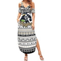 Personalized Magpies Rugby Xmas Summer Maxi Dress Australia AFL Mascot