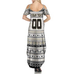 Personalized Magpies Rugby Xmas Summer Maxi Dress Australia AFL Mascot