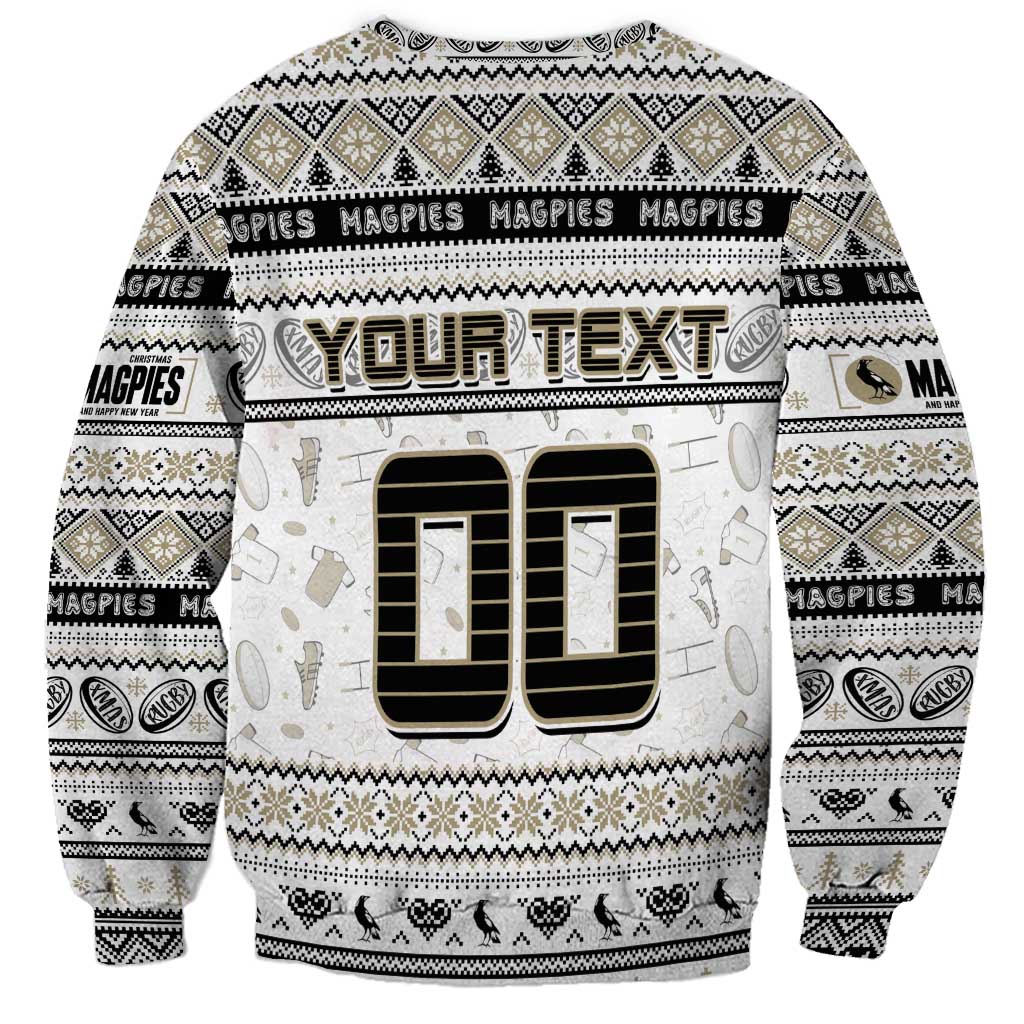 Personalized Magpies Rugby Xmas Sweatshirt Australia AFL Mascot