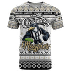 Personalized Magpies Rugby Xmas T Shirt Australia AFL Mascot