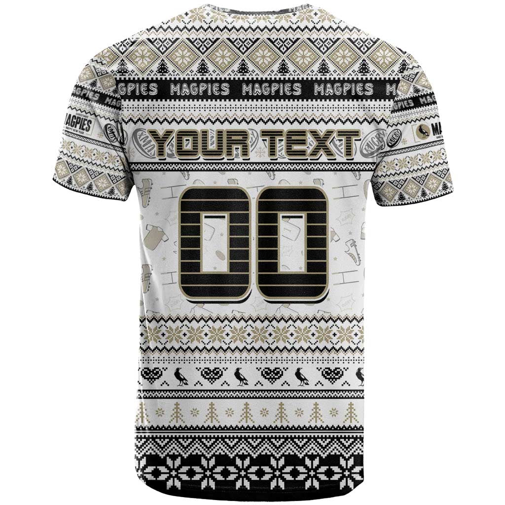 Personalized Magpies Rugby Xmas T Shirt Australia AFL Mascot