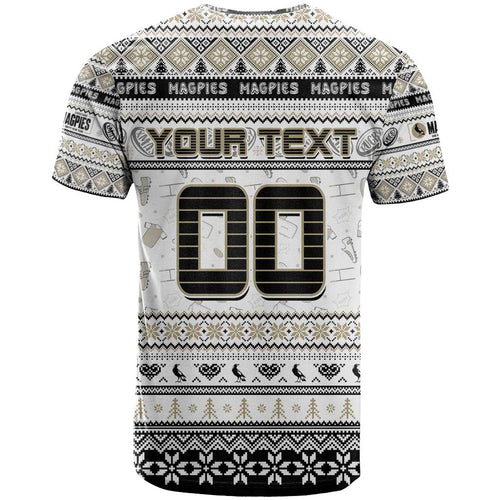 Personalized Magpies Rugby Xmas T Shirt Australia AFL Mascot