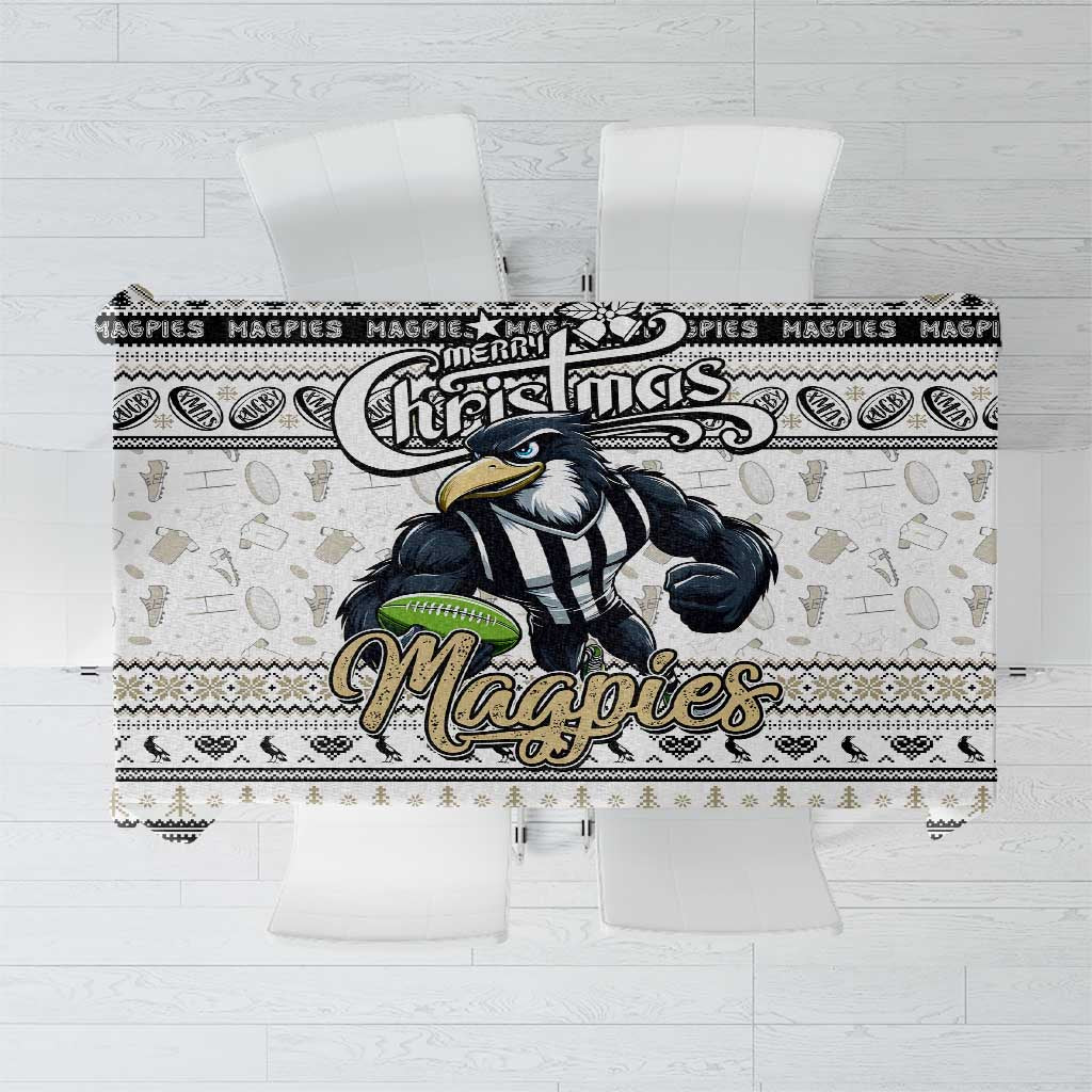 Magpies Football Xmas Tablecloth Australia AFL Mascot