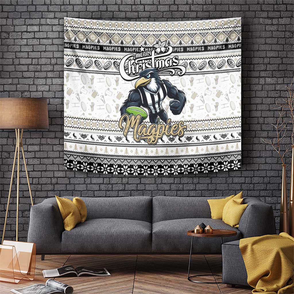 Magpies Football Xmas Tapestry Australia AFL Mascot