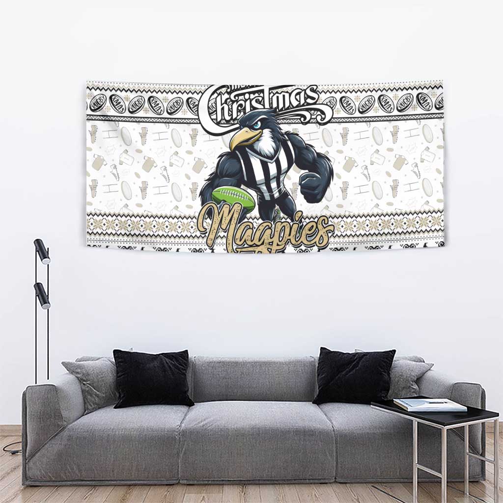 Magpies Football Xmas Tapestry Australia AFL Mascot