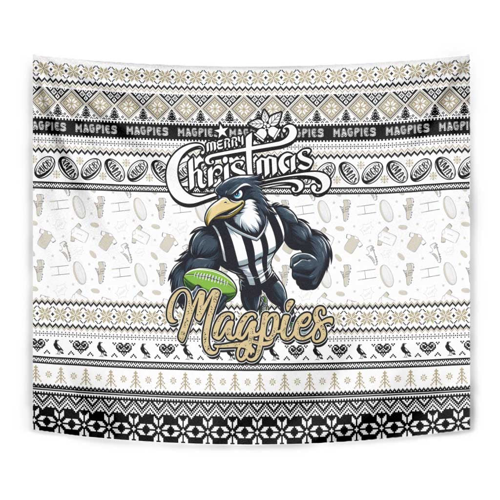 Magpies Football Xmas Tapestry Australia AFL Mascot