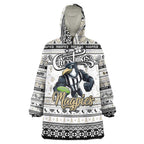 Personalized Magpies Rugby Xmas Wearable Blanket Hoodie Australia AFL Mascot