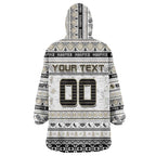 Personalized Magpies Rugby Xmas Wearable Blanket Hoodie Australia AFL Mascot